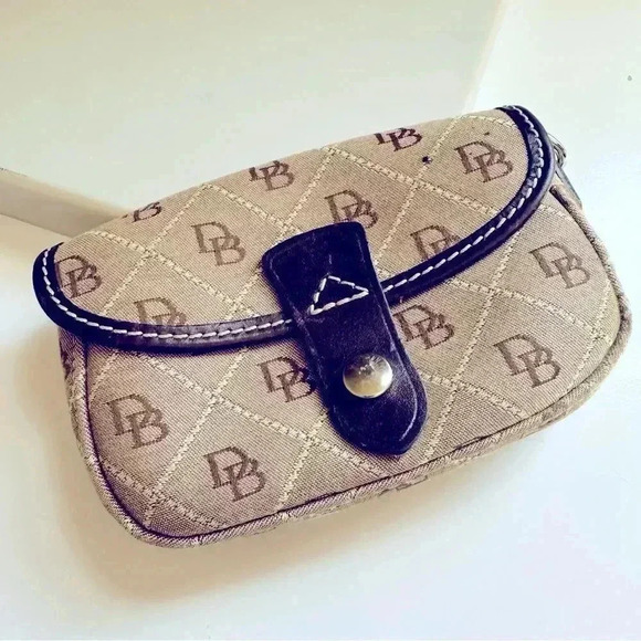 Dooney & Bourke Signature DB Logo Canvas Wristlet